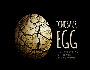 Image showing Egg of a dinosaur on a black background. Realistic vector illustration