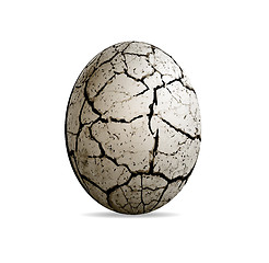 Image showing Egg of a dinosaur on a white background. Realistic vector illustration