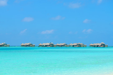 Image showing bungalows resort in Maldives