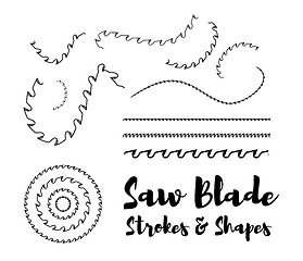 Image showing Circular saw blade strokes and shapes vector on white background