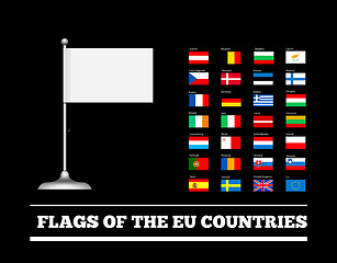 Image showing Flags of the countries of the European Union. EU flags. Vector set