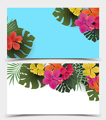 Image showing Background with tropical flowers