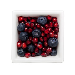 Image showing Pomegranate and blueberry