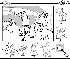 Image showing match elements game coloring page