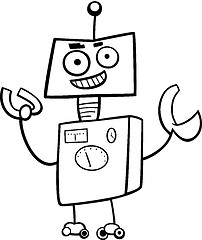 Image showing robot cartoon character coloring book
