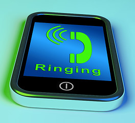 Image showing Ringing Icon On A Mobile Phone Showing Smartphone Call