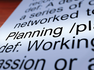 Image showing Planning Definition Closeup Showing Organizing