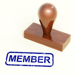 Image showing Member Rubber Stamp Shows Membership Registration And Subscribin