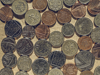 Image showing Vintage Pound coins