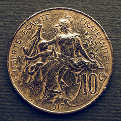 Image showing Vintage French coin