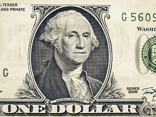 Image showing Vintage Detail of One Dollar note 1 Dollar