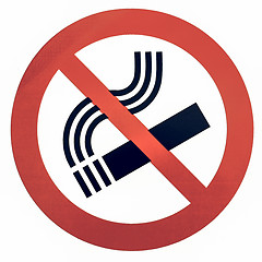 Image showing Vintage looking No smoking sign