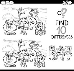 Image showing difference game with safari animals