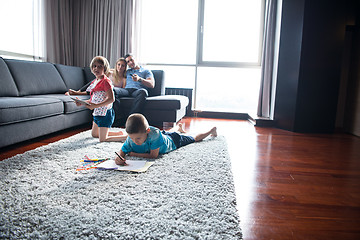 Image showing young couple spending time with kids