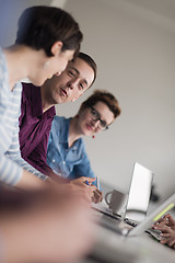 Image showing Group of young people meeting in startup office