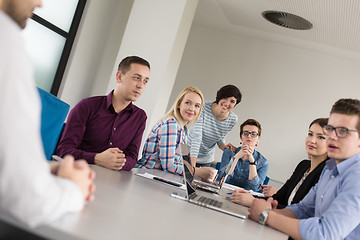 Image showing Business Team At A Meeting at modern office building