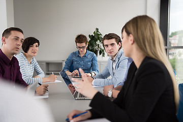 Image showing Business Team At A Meeting at modern office building