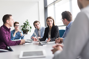 Image showing Business Team At A Meeting at modern office building