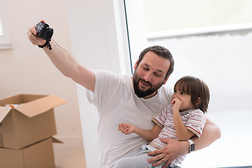 Image showing selfie father and son