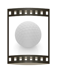 Image showing Golf ball. 3D rendering. The film strip.