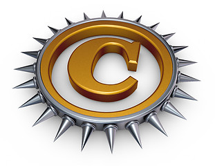 Image showing copyright symbol with spikes