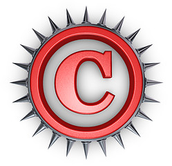 Image showing copyright symbol with spikes