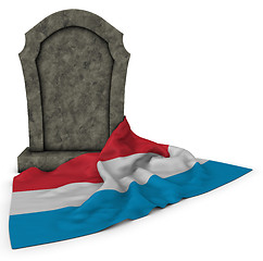 Image showing gravestone and flag of luxembourg