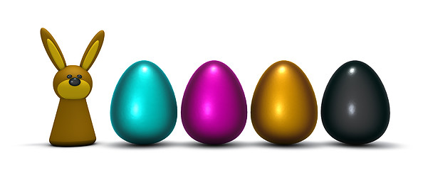 Image showing cmyk easter eggs