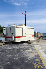 Image showing Montauk food wagon beach