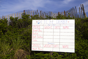 Image showing fishing contest sign Montauk New York