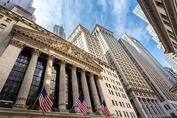 Image showing Exterior of New york Stock Exchange, Wall street, lower Manhattan, New York City, USA.