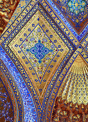 Image showing Ceiling of Aksaray mausoleum, Samarkand, Uzbekistan