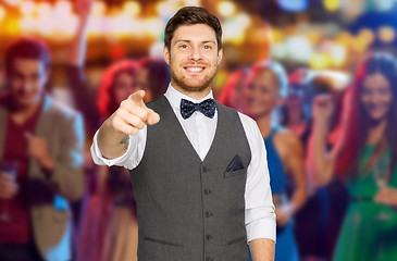 Image showing man pointing finger at you over night club party