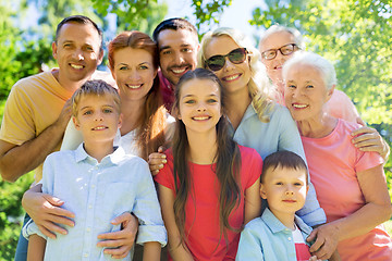 Image showing happy family portrait in summer garden