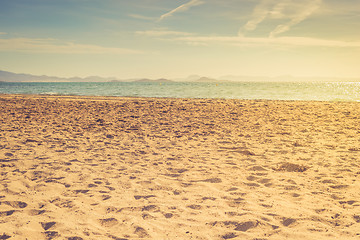 Image showing European sandy beach and blue sea, Mar Menor