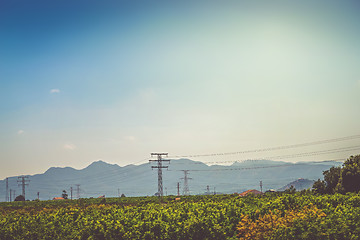 Image showing Panoramic view to the mountains in motion