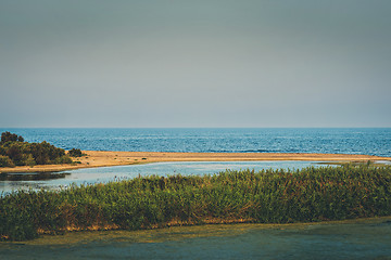 Image showing Seascape with road in natural park, Almeria