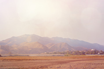 Image showing Serene landscape with road in natural park, Almeria, Andalusia, Spain