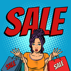 Image showing sale woman with bags