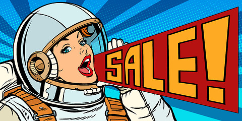 Image showing pop art woman astronaut sale