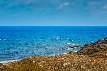 Image showing Panoramic view on the sea, Almeria, Andalusia