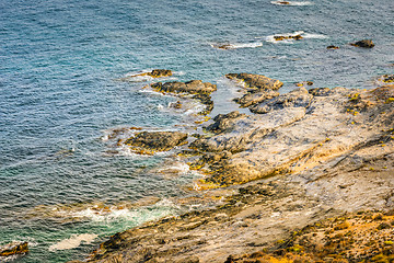 Image showing Panoramic view to the sea from above, Almeria, Andalusia