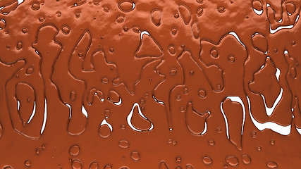 Image showing Melting chocolate or cocoa coffee splashes and droplets