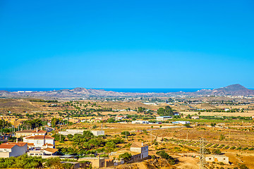 Image showing Panoramic view to the mountains in motion