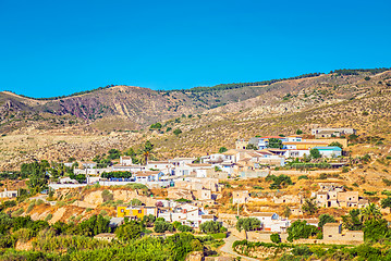 Image showing Panoramic view to the mountains in motion