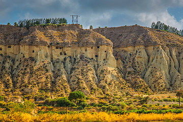 Image showing Panoramic view to the mountains in motion