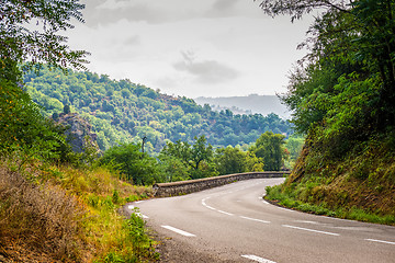 Image showing Country road at the european Alps