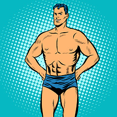 Image showing Man swimmer in swimming trunks