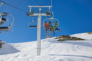 Image showing Ski lift at a ski resort