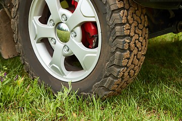 Image showing Wheel of a 4x4 vehicle